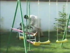 Granny poked in the garden