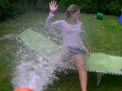 Amateur, Blonde, Fétiche, De plein air, Pisser, Solo, Mouillée