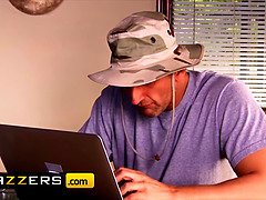 Fantastic small (Jillian Janson) gets on her knees and sucks (Mark Ashley) cock - brazzers