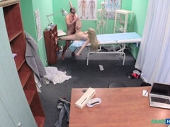 Leie, Blasen, Hundestellung, Fingern, Lecken, Krankenschwester, Büro, Uniform