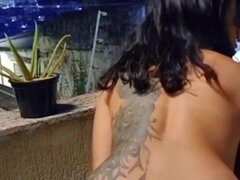 Exhibition on the Balcony - Hot Girl Dancing Until She Is Naked