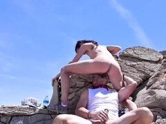 Slender MILF stretched by her bald stepson under the sun