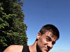 Real pulled sr8 dude sucks cock and gets assfucekd outdoor