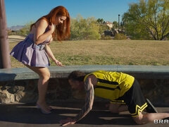 Redhead pornstar Sinatra Monroe unbelievable scene