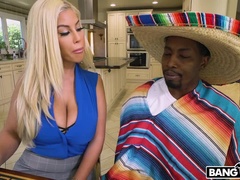 Rubia, Tetona, Semen en la boca, Corridas, Polla, Estilo perrito, Sexo duro, Monstruo