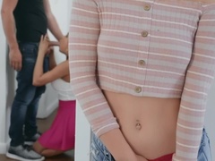 Tette grandi, Bionda, Pisello, Da dietro, Donna donna uomo, Sega, Tette naturali, Punto di vista pov