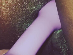 Amatør, Amerikaner, Svart, Dildoen, Hunn, Onani, Alene, Vibrator