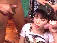 Asiáticoa, Jato de porra, Grupo, Punheta, Japonêsa, Chupar, Adolescente, Sexo grupal a três