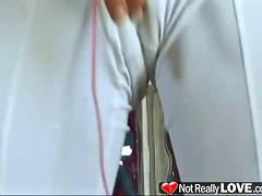 Vanessa uses her handjob skill to pleasure hard POV dick