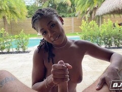 Ebony blowjob, rimjob, bony