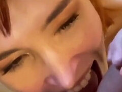 Amateur, Grosse bite, Sucer une bite, Éjaculer dans la bouche, Talons, Pov, Rousse roux, Jarretelles