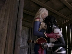 Superheroines solve the conflict by interracial lesbian sex