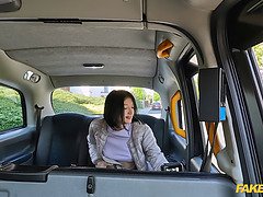 Innocent 18-year-old with short hair gets a ride with a stranger and ends up cumming in her denim shorts