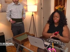 Bustyblack Secretary Back Scuttled Over Her Desk By The Bosses White Cock