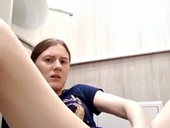 Student practices anal with big dildo