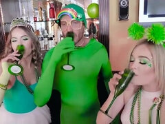 Naughty Irish teen 18+ BFFs celebrate St Patrick with orgy