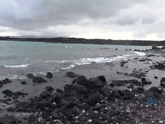 Amatør, Strand, Bikini, Kjæreste, Offentlig, Røyker, Kikker, Våt