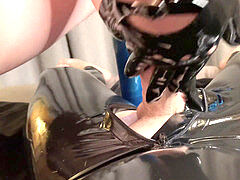 Amatéři, Femdom, Footjob, Latex