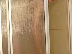 Enjoying My Pussy Too.much in and Out of the Shower the Ducking off My Step Bros Cock