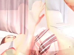 아마추어, 아시안, 페티쉬, 한국인, 혼자, 젖가슴, 유니폼, 웹캠