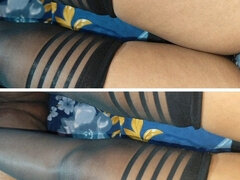 Fetiche de pies, Masturbacion con pies, Casero, Indio, Nylon, Medias largas