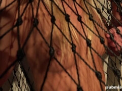 Sandy trapped in net grabbed and vibed