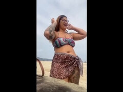 BEACH SEX: YOUNG GIRL TOUCHES GUY'S HARD DICK