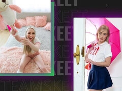 큰 가슴, 금발의, 입에 사정, 도기스타일, 힐, 수음, 셀카, 젖가슴