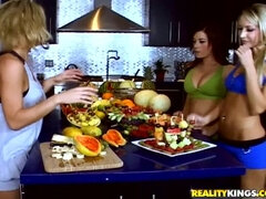 Fruit No Cocktail - big ass slut Nikki sharing sexy toy in lesbian threesome