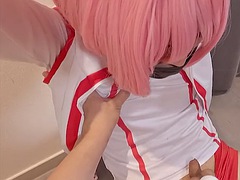 Uma musume, Haru urara eating carrot in the ass, vibrator on the cock Asian female cosplayer part.9