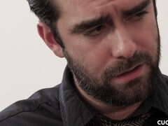 큰 가슴, 금발의, 오랄섹스, 오쟁이 진 남자, 랑제리, 면도된, 스타킹, 젖가슴