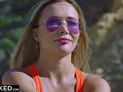 BLACKED Sexy Blonde Venera gets DPed by 2 huge BBCs