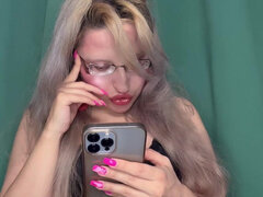 Blondine, Briller, Hjemmelavet, Orgasme, Solo, Web kamera