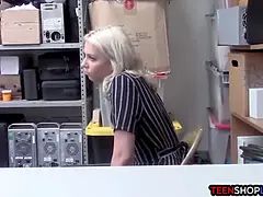 V. blonde teenie blasted by mall cop after a rampage