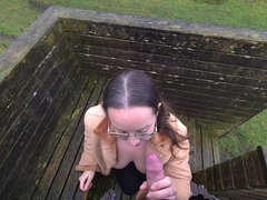 Blowjob and Facial, Topless Cumwalk Outdoors