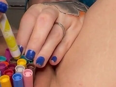 Stuffing Cunt with Markers