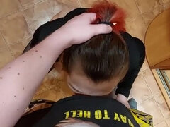 Katybigcherry gets a huge facial from her husband in homemade Russian wife porn