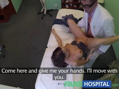 Bisexual patient gets her real doctor's hard cock deep in her mouth and pussy during their hot lovemaking session