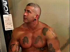 Two asians fuck muscle dork