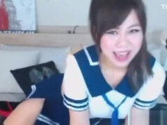 Naughty school girl-AsianAllure enjoys double penetration