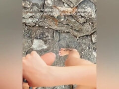 Strand, Brunette, Sperm skott, Runke, Innsetting, Italianer, Onani, Offentlig