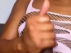 Amatorka, Duży tyłek, Duży kutas, Czarny, Wytrysk, Bielizna, Masturbacja, Solo