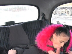 Horny brunette called Nicole shagged by horny taxi driver