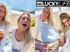 Strand, Blondine, Blasen, Hd, Lingerie, Ablutschen