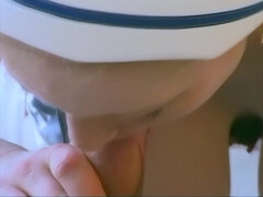 Grosser arsch, Grosse titten, Blondine, Blasen, Natürlichen titten, Krankenschwester, Uniform, Vintage