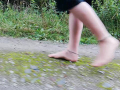 Amatéři, Evropské, Nohy, Venku, Sólo