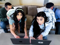 Nasty foursome action with brunettes Sona Bella and Delilah Dagger