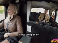 デカパイ, ブロンド, フェラチオ, 車, 女, アウトドア, ロシア人, ストッキング