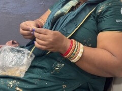 Plus-size desi aunt getting her home action on