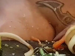 Σαδομαζοχιστικό, Φετιχ, Φαγητό, Μαλακία, Σκληρό, Σπιτικό, Κουζίνα, Τιμωρία